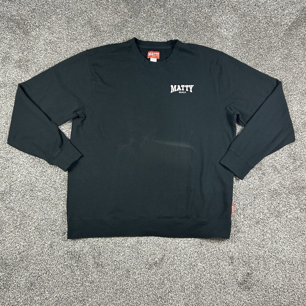 RVCA Matty Matheson Sweater Crewneck Mens XL Black‎ Extra Tough Pullover